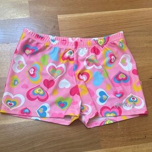 Colorful Heart Print Workout Shortd